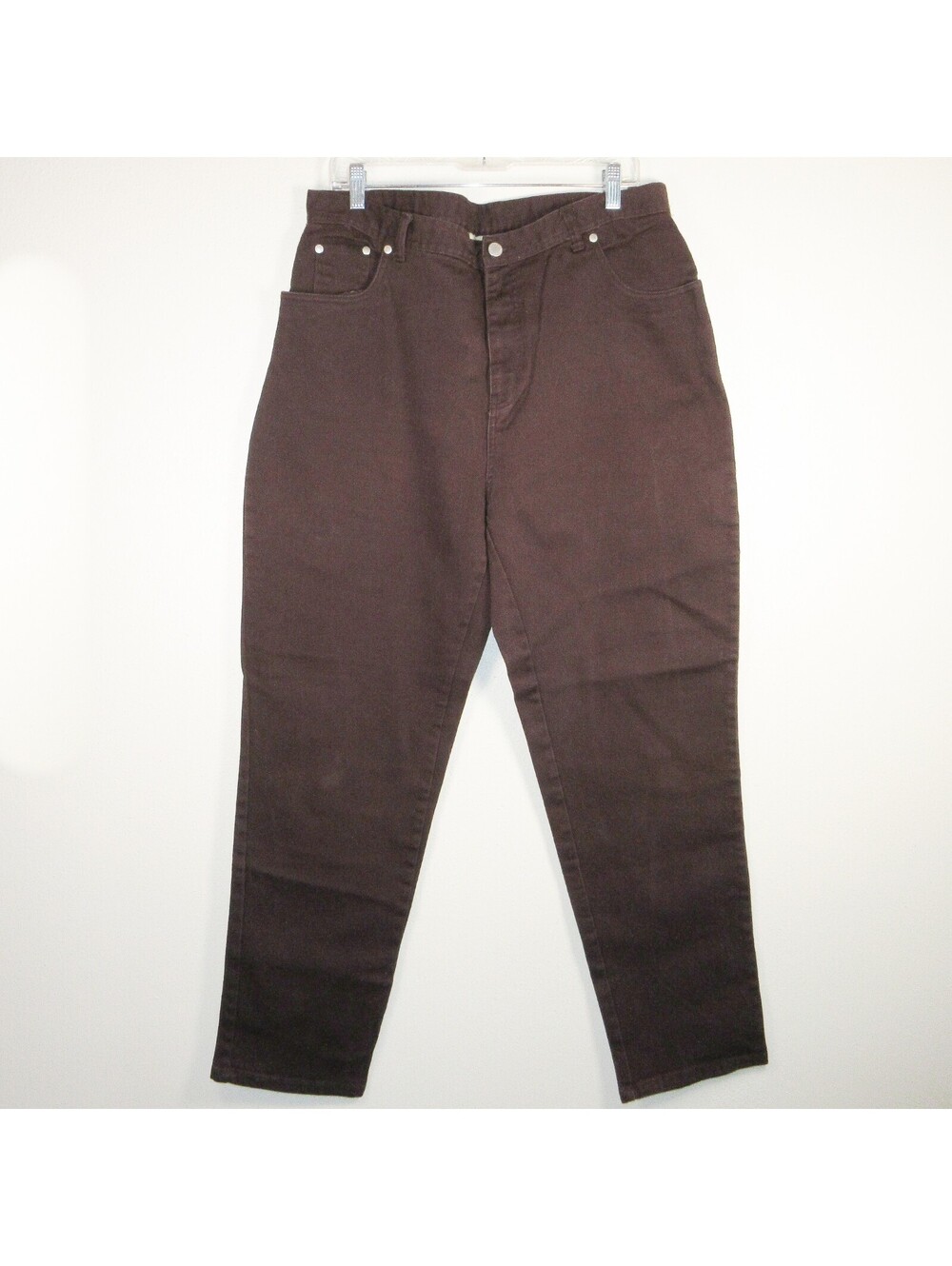 St Johns Bay Stretch Jeans Brown Tapered Vintage 90s Plus Size Sz 18W Old Money